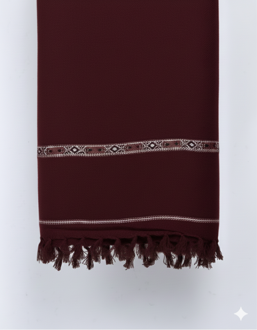Wool Shawl Dark Maroon BS-610