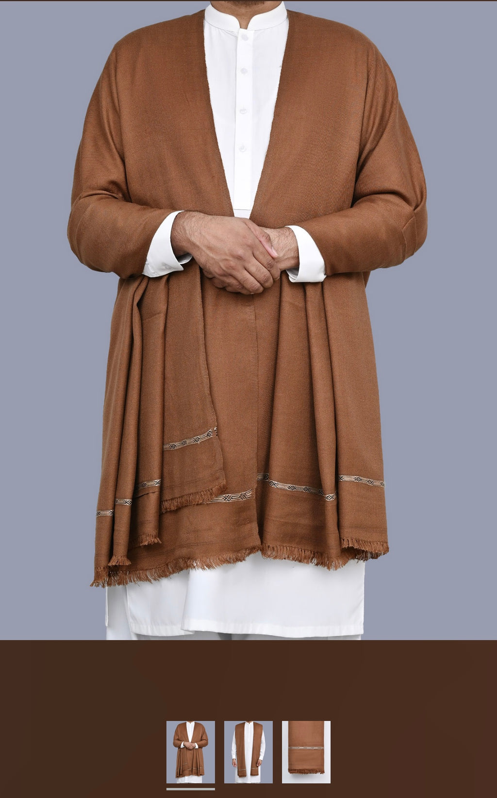 Wool Shawl Rusted Brown Bs-602