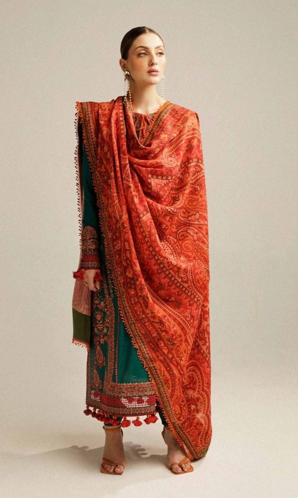 HUSSAIN REHAR LUXURY LAWN HEAVY EMB 3’PC BS-409