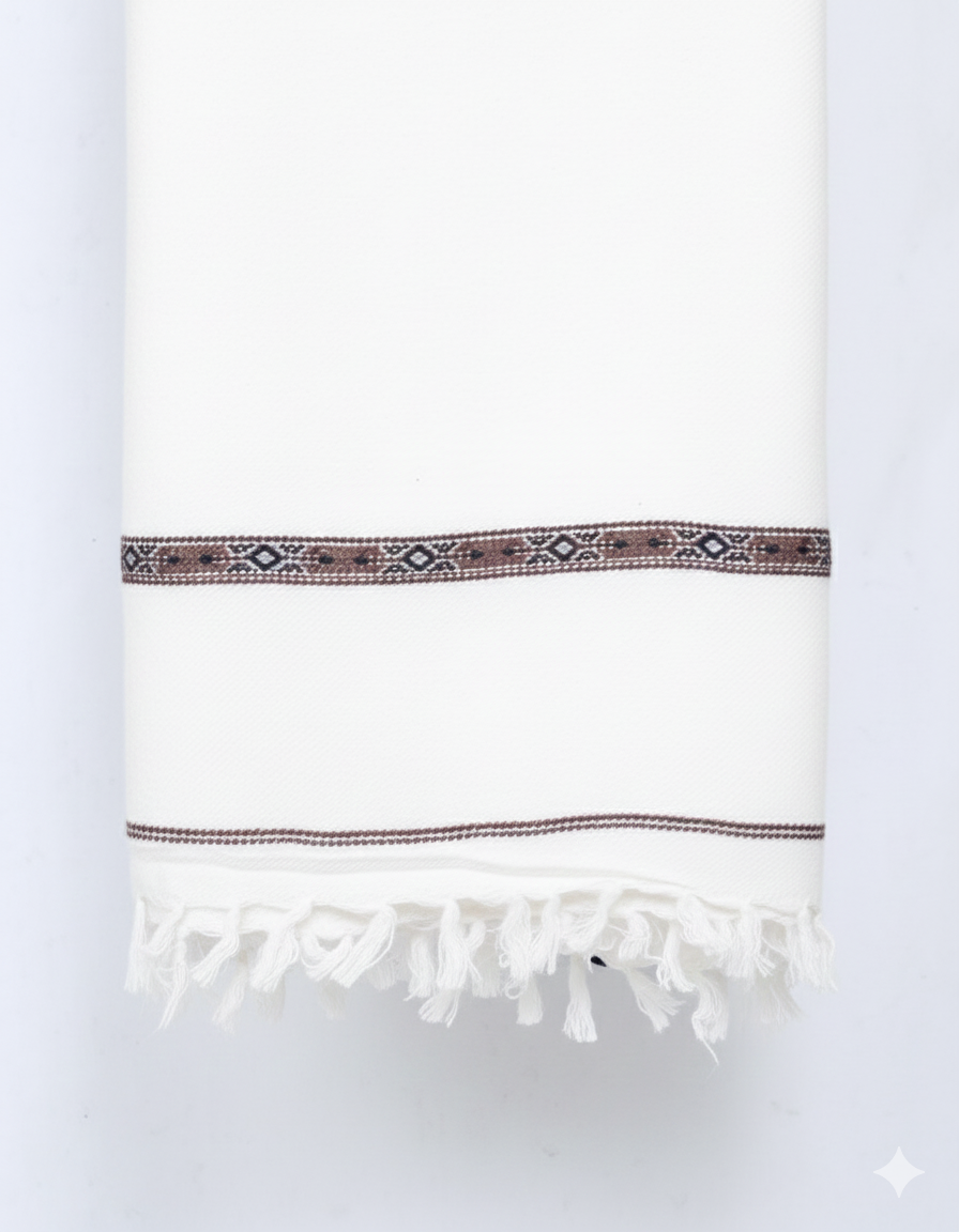 Wool Shawl Egg White BS-607