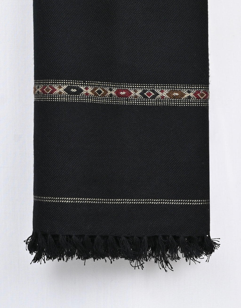 Wool Shawl Jet Black BS-603