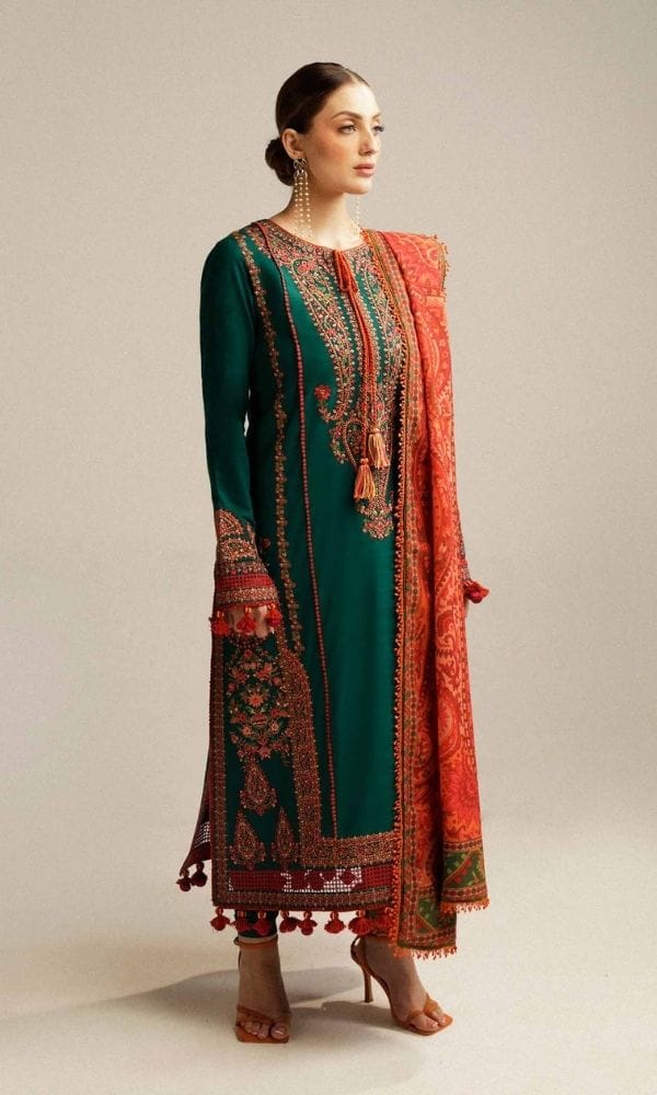 HUSSAIN REHAR LUXURY LAWN HEAVY EMB 3’PC BS-409