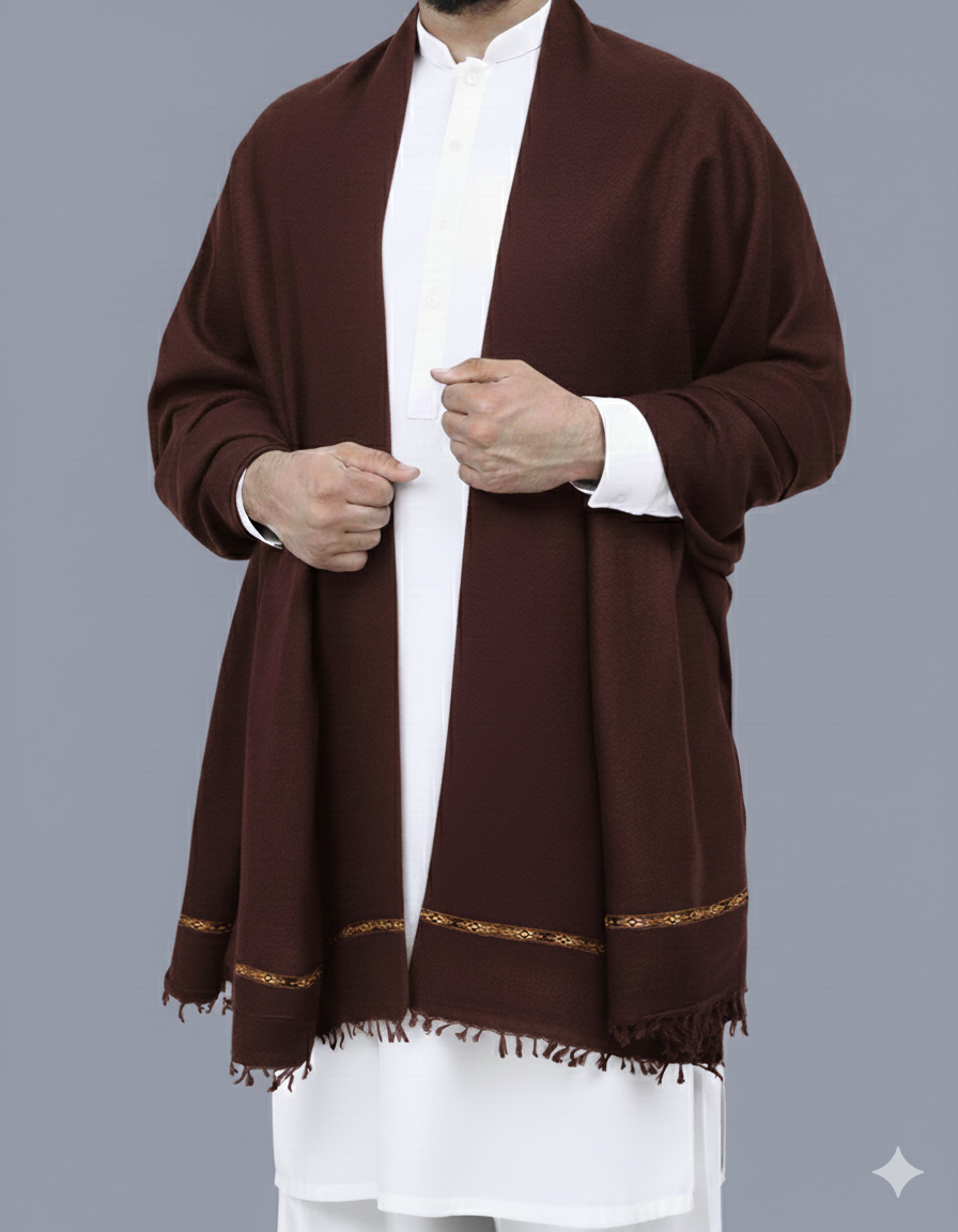 Wool Shawl Dark Maroon BS-610